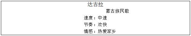 小學(xué)音樂《達(dá)古拉》說課稿